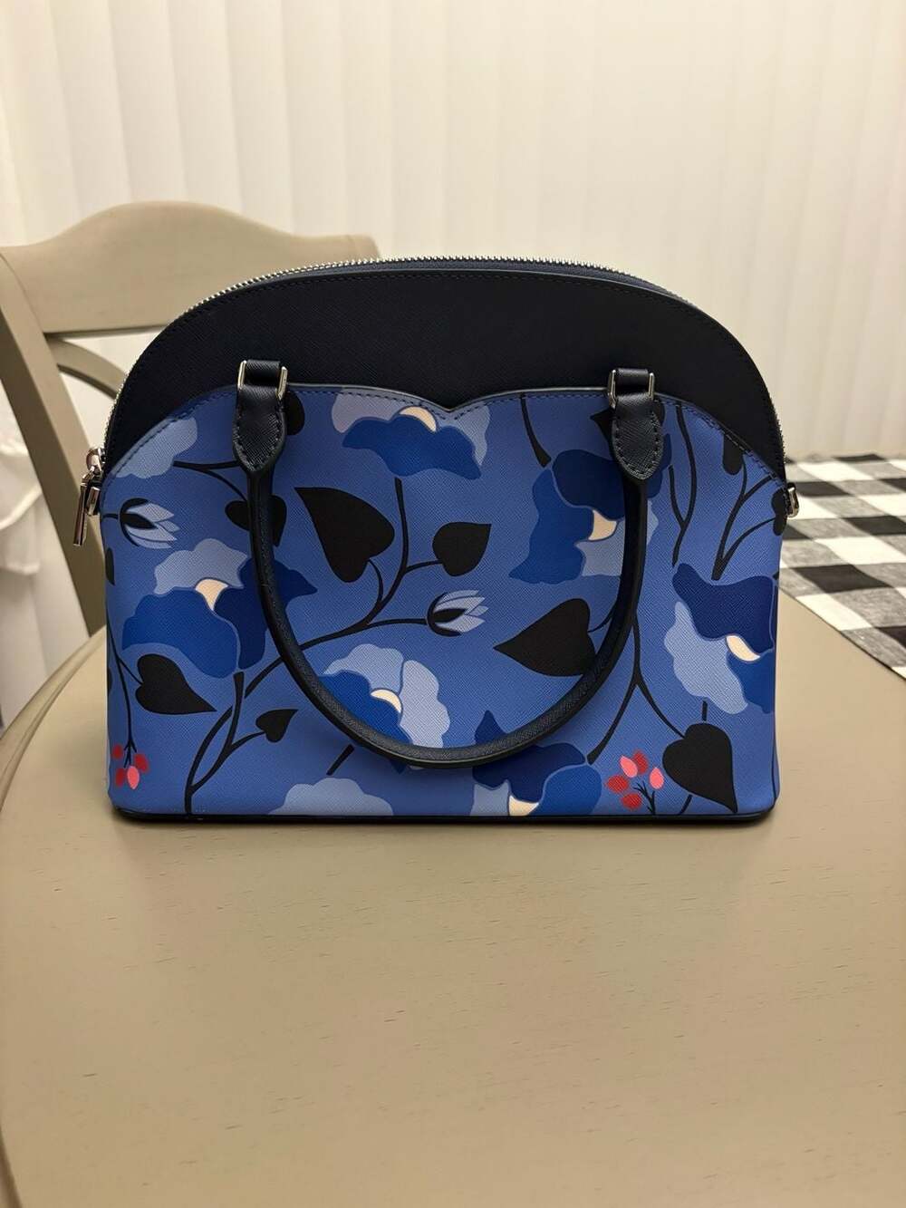 Kate Spade Payton Nouveau Bloom Medium Dome Satchel Blue Floral